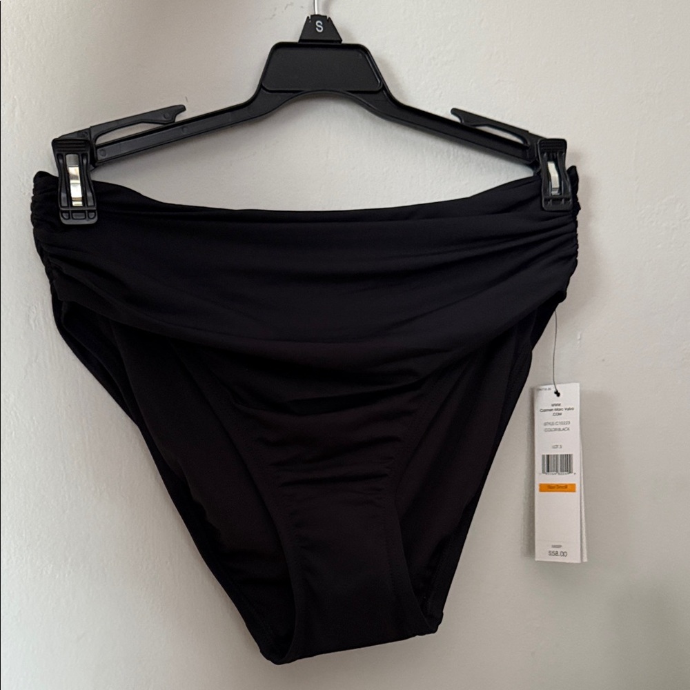 Carmen Marc Valvo Black Bikini Bottom Size Small